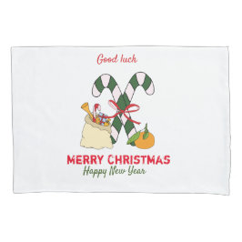 かわいいミニマルなクリスマスと新年おめでとう 枕カバー