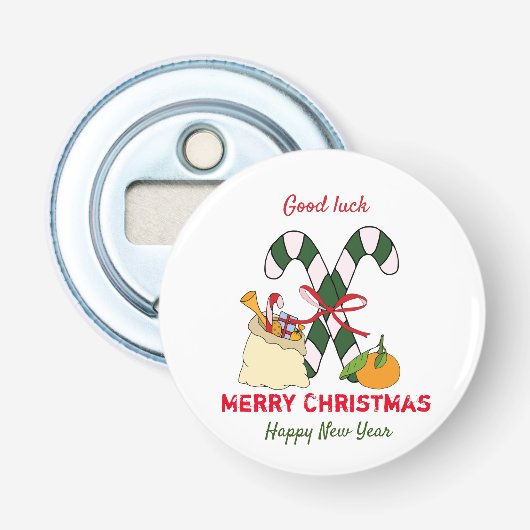 かわいいミニマルなクリスマスと新年おめでとう 栓抜き (正面)