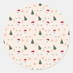 かわいいミニマルなクリスマスパターン ラウンドシール