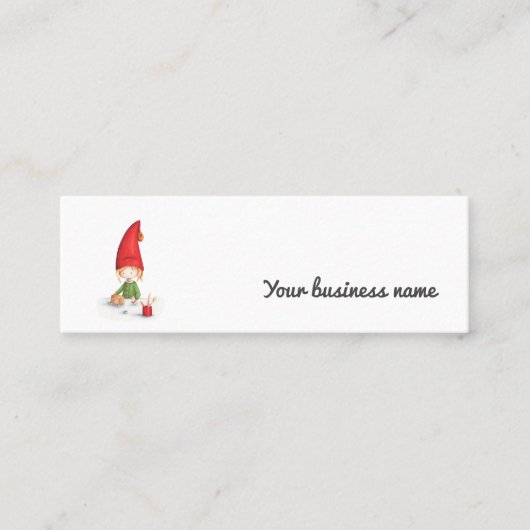 かわいいミニマルなクリスマス小妖精や小人のおもちゃ スキニー名刺 (正面)