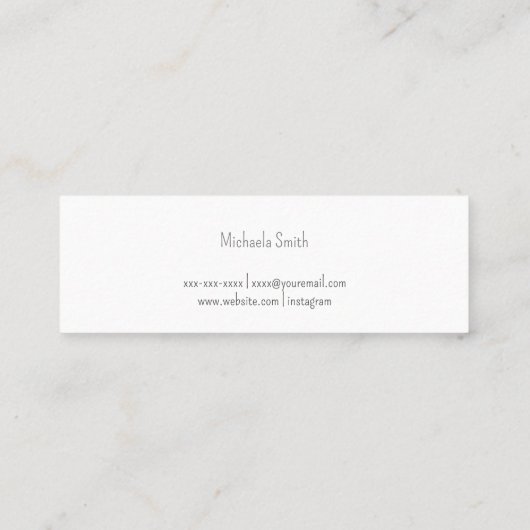 かわいいミニマルなクリスマス小妖精や小人のおもちゃ スキニー名刺 (裏面)