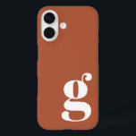 かわいいミニマルなモノグラムレターインラスト iPhone 16ケース<br><div class="desc">Rust iPhone 13ケースにミニマルな可愛いモノグラムレター</div>