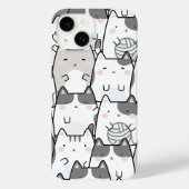 かわいいミニマルな可愛い猫のパターンiPhone/iPadケース Case-Mate iPhoneケース (裏面)