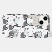 かわいいミニマルな可愛い猫のパターンiPhone/iPadケース Case-Mate iPhoneケース (裏面 (横))