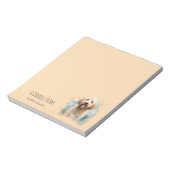 かわいいミニマルな水色ゴールデンドールドッグ ノートパッド (回転)