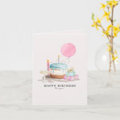 かわいいミニマルな誕生日カード カード (黄色い花)