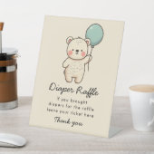 かわいいミニマルなbearly待ちおむつラッフル 台座サイン (インサイチュ)