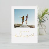 かわいいミニマルの私の花嫁の写真 箔招待状 (立ち正面)