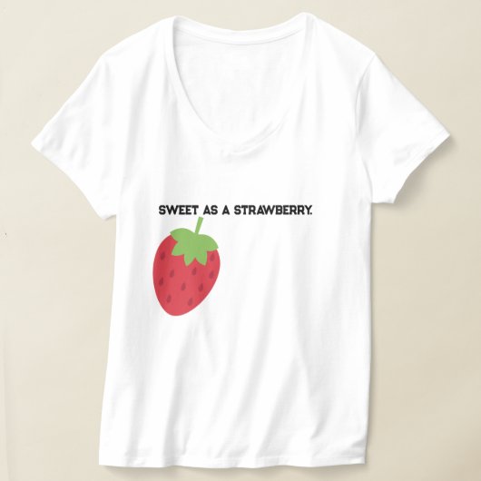 かわいいミニマルイチゴファッション Tシャツ (レイダウン)