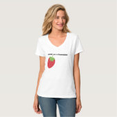 かわいいミニマルイチゴファッション Tシャツ (正面フル)