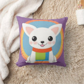 かわいいミニマルキャラクタードッグモダンパピーホームデコ クッション (ブランケット)