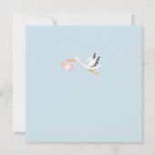 かわいいミニマルコウノトリガーリーコの赤ちゃん 招待状 (裏面)