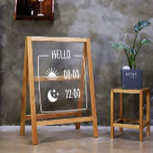 かわいいミニマルコーヒーショップ時間ウィンドウにしがみつく ウィンドウサイン