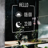 かわいいミニマルコーヒーショップ時間ウィンドウにしがみつく ウィンドウサイン