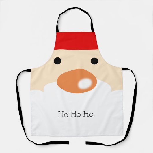 かわいいミニマルサンタの顔のクリスマスデザイン エプロン (正面)