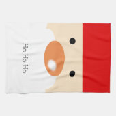 かわいいミニマルサンタの顔のクリスマスデザイン キッチンタオル (横)