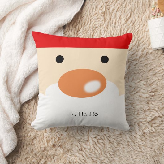 かわいいミニマルサンタの顔のクリスマスデザイン クッション (ブランケット)