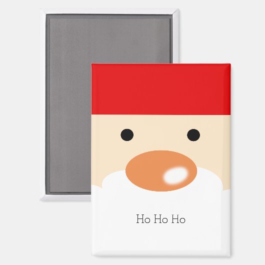 かわいいミニマルサンタの顔のクリスマスデザイン マグネット (正面/裏面)