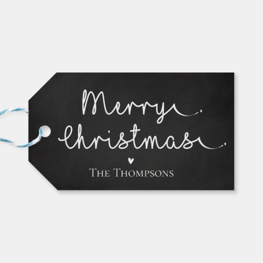 かわいいミニマルシンプル主義白黒メリークリスマス ギフトタグ (裏面横)
