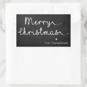 かわいいミニマルシンプル主義白黒メリークリスマス 長方形シール (バッグ)