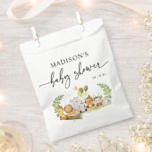 かわいいミニマルジャングルサファリ赤ちゃんシャワーパーティー フェイバーバッグ (クリップ留めされた状態)