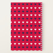 かわいいミニマルハートパターパーソナライズされたン赤 ノートブック (裏面)