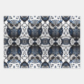 かわいいミニマルフクロウ ラッピングペーパーシート (正面2)