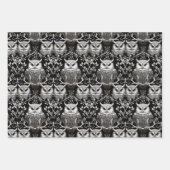 かわいいミニマルフクロウ ラッピングペーパーシート (正面2)