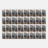 かわいいミニマルフクロウ ラッピングペーパーシート (正面2)