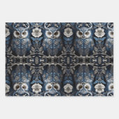 かわいいミニマルフクロウ ラッピングペーパーシート (正面2)