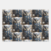 かわいいミニマルフクロウ ラッピングペーパーシート (正面3)