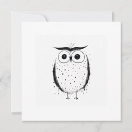 かわいいミニマルフクロウ – 手描きスタイル – 黒 シーズンカード