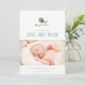 かわいいミニマルボホ鳥写真誕生のお知らせ サンキューカード (スタンド正面)