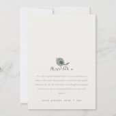 かわいいミニマルボホ鳥写真誕生のお知らせ サンキューカード (裏面)