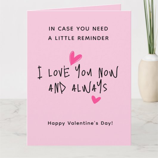 かわいいミニマルモダンスクリプトバレンタインデーカード カード (正面)