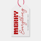 かわいいミニマルレトロメリーEverythingスクリプト ギフトタグ (正面)