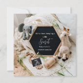 かわいいミニマル中立的な妊娠の発表 招待状 (正面)