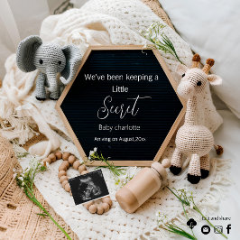 かわいいミニマル中立的な妊娠の発表 招待状