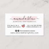 かわいいミニマル写真家カメラカスタムフォト 名刺 (裏面)