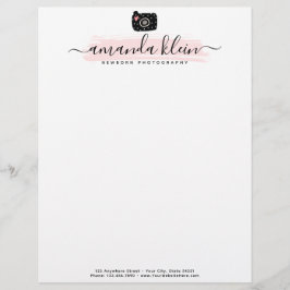 かわいいミニマル写真家カメラカスタムロゴ レターヘッド