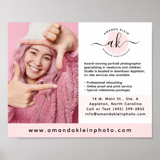 かわいいミニマル写真家カメラロゴマーケティング ポスター (正面)