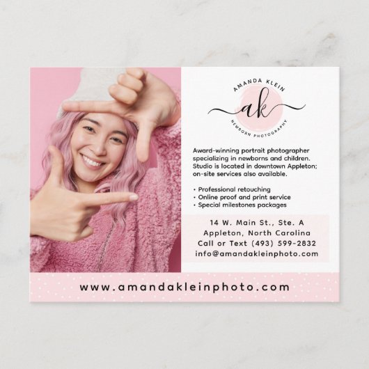 かわいいミニマル写真家カメラロゴマーケティング ポストカード (正面)