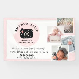 かわいいミニマル写真家カメラロゴ&写真 横断幕