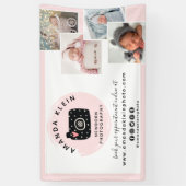 かわいいミニマル写真家カメラロゴ&写真 横断幕 (縦)