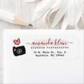 かわいいミニマル写真家カメラ差出人住所 ラベル (インサイチュ)