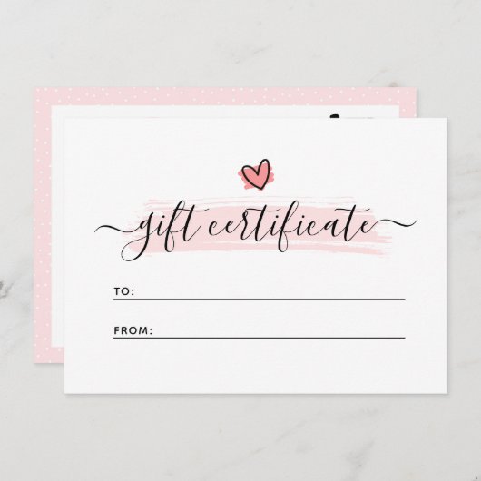 かわいいミニマル写真家ギフト券カード 招待状 (正面/裏面)