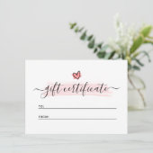 かわいいミニマル写真家ギフト券カード 招待状 (スタンド正面)