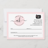 かわいいミニマル写真家ギフト券カード 招待状 (裏面)