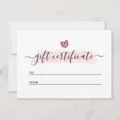 かわいいミニマル写真家ギフト券カード 招待状 (正面)