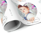 かわいいミニマル写真第1バースデーパーティー ラッピングペーパー (ロールコーナー)